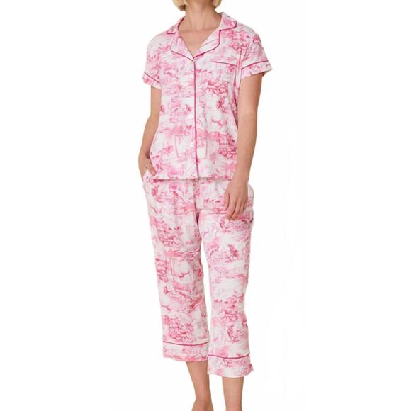 THE CAT'S PAJAMAS Other - NEW THE CAT'S PAJAMAS palm grove toile pima knit capri set in pink